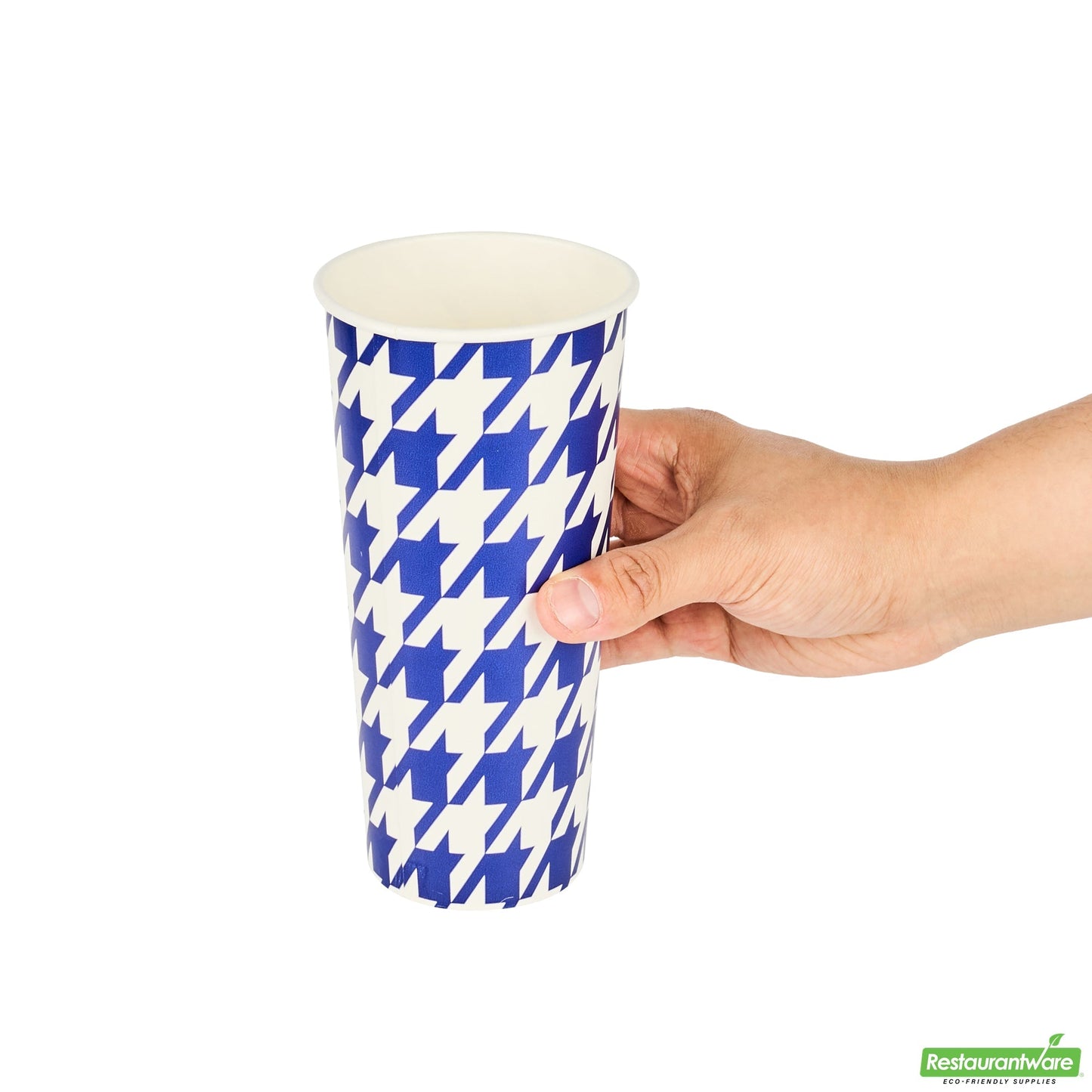 Wholesale Restaurantware RW Base 24 Oz Round White Paper Cold Cup - 3 1/2 X 3 1/2 X 7 - 500 Count Box- Bulk