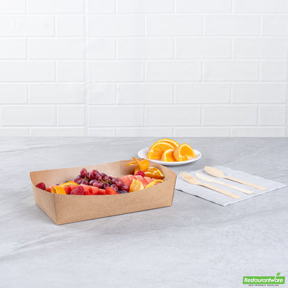 Wholesale Restaurantware Cater Tek Kraft Paper Insert - Fits Rectangle Catering Box - 9 1/4'' X 5'' X 2 1/4'' - 10 Count Box- Bulk