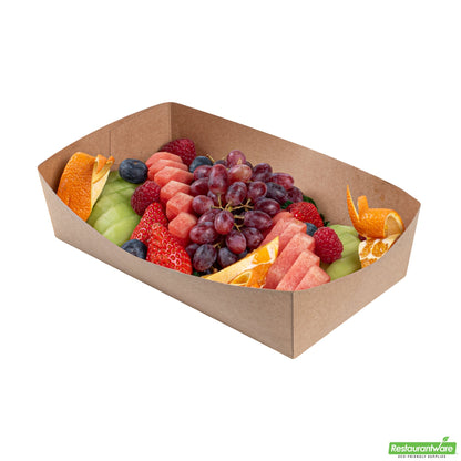 Wholesale Restaurantware Cater Tek Kraft Paper Insert - Fits Rectangle Catering Box - 9 1/4'' X 5'' X 2 1/4'' - 10 Count Box- Bulk