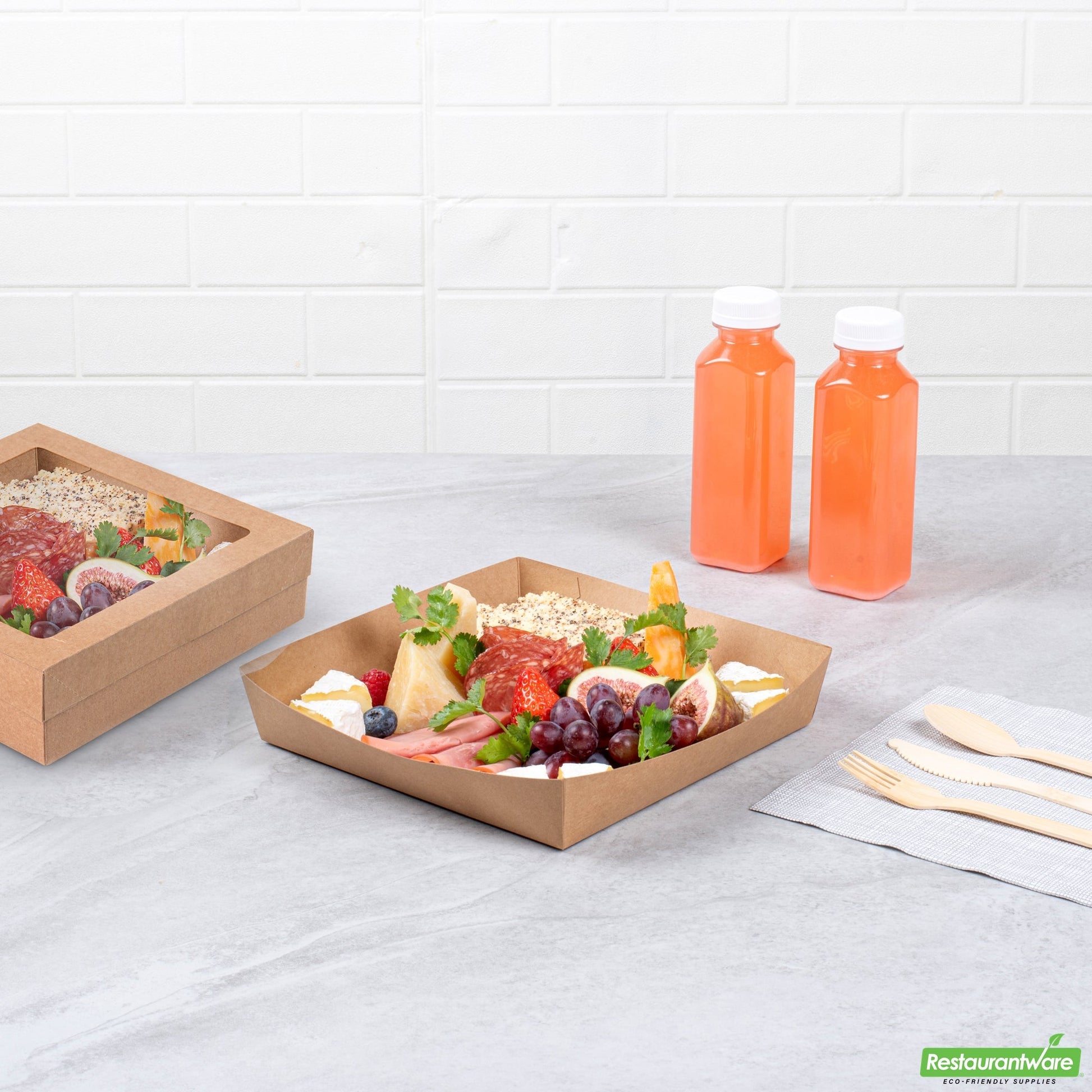 Wholesale Restaurantware Cater Tek Kraft Paper Insert - Fits Square Catering Box - 8" X 8'' X 1 1/2'' - 100 Count Box- Bulk