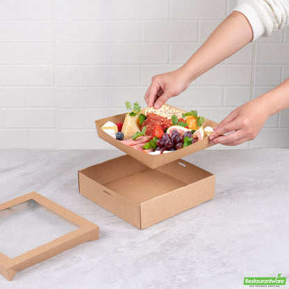 Wholesale Restaurantware Cater Tek Kraft Paper Insert - Fits Square Catering Box - 8" X 8'' X 1 1/2'' - 100 Count Box- Bulk