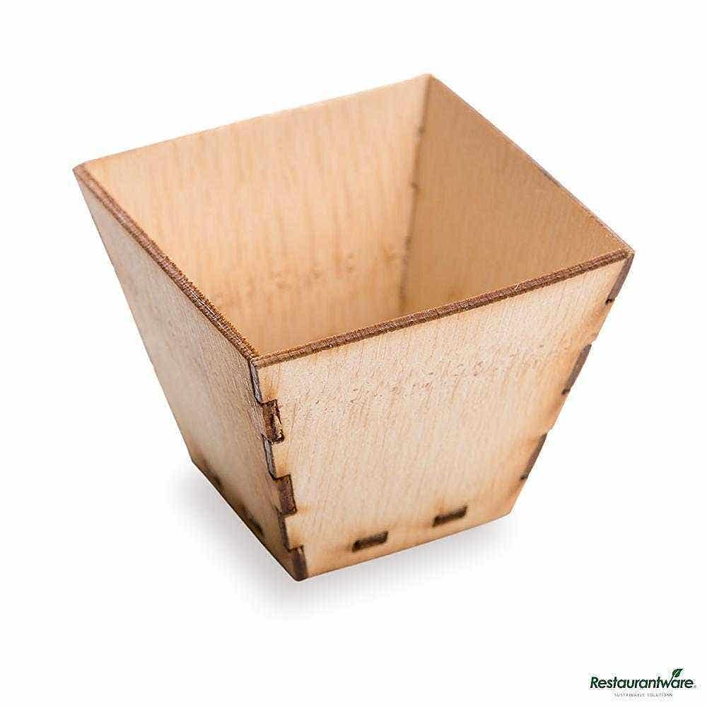 Wholesale Restaurantware 2 Oz Square Natural Bamboo Mini Kova Cup 100 ct- Bulk
