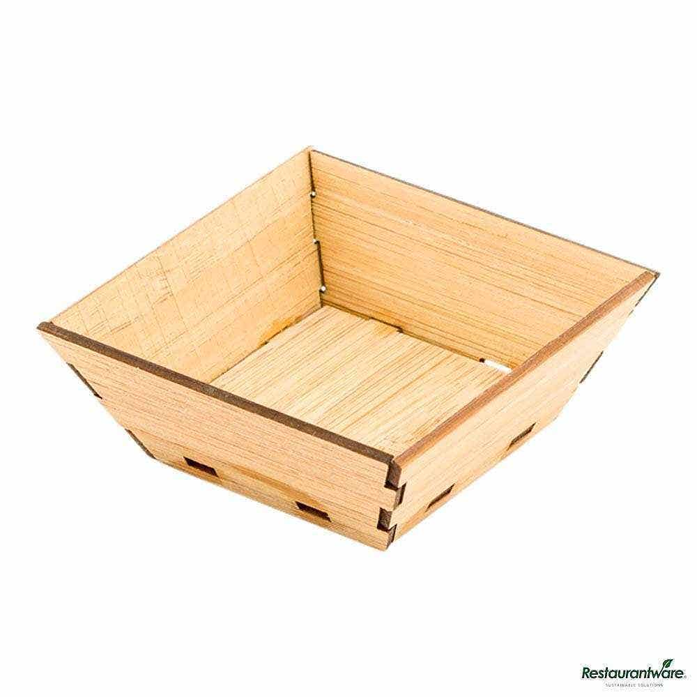 Wholesale Restaurantware 1.5 Oz Square Natural Bamboo Mini Kova Bowl 100 ct- Bulk