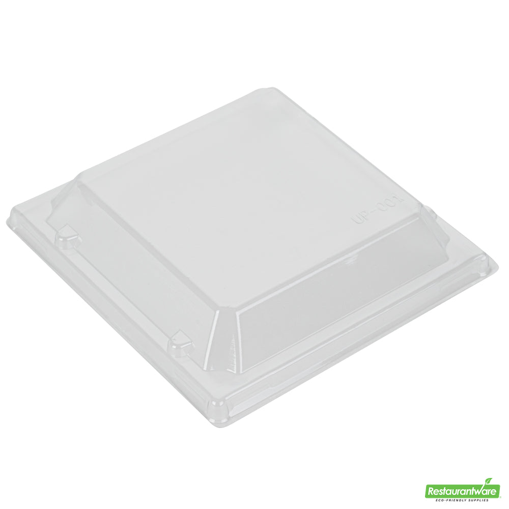 Wholesale Restaurantware Taipei Clear Plastic Lid - Fits Square Poplar Flare Container- Bulk