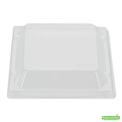 Wholesale Restaurantware Taipei Clear Plastic Lid - Fits Square Poplar Flare Container- Bulk