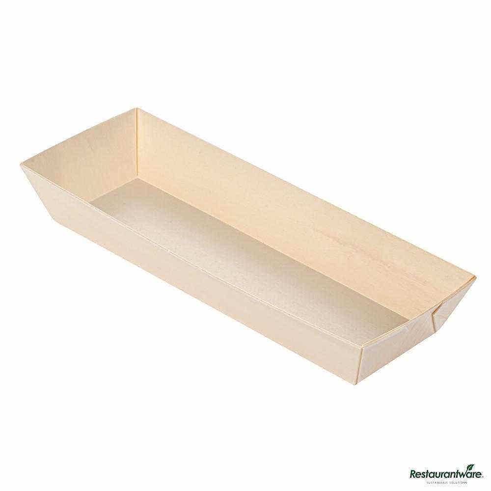 Wholesale Restaurantware Taipei 9 Oz Rectangle Poplar Long Flare Container 100 ct- Bulk