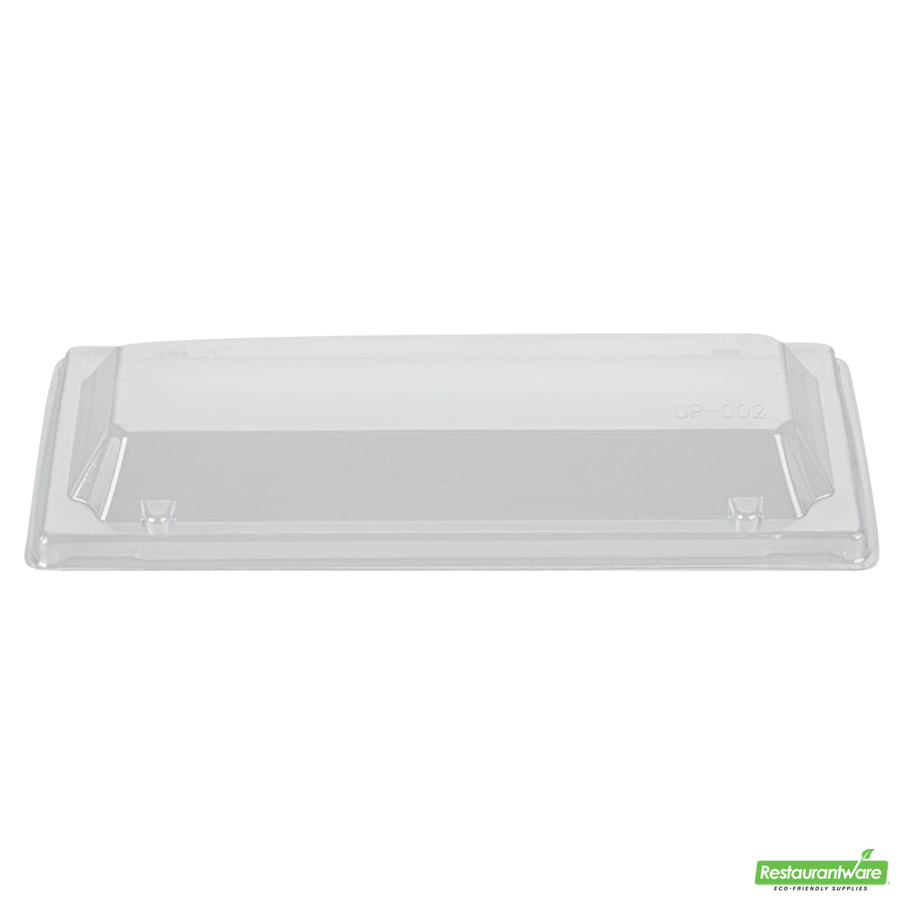Wholesale Restaurantware Taipei Clear Plastic Lid - Fits Rectangle Poplar Long Flare Container- Bulk