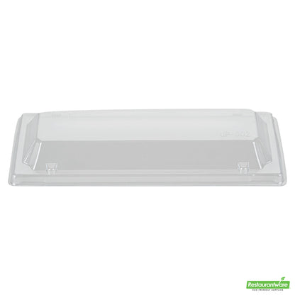 Wholesale Restaurantware Taipei Clear Plastic Lid - Fits Rectangle Poplar Long Flare Container- Bulk