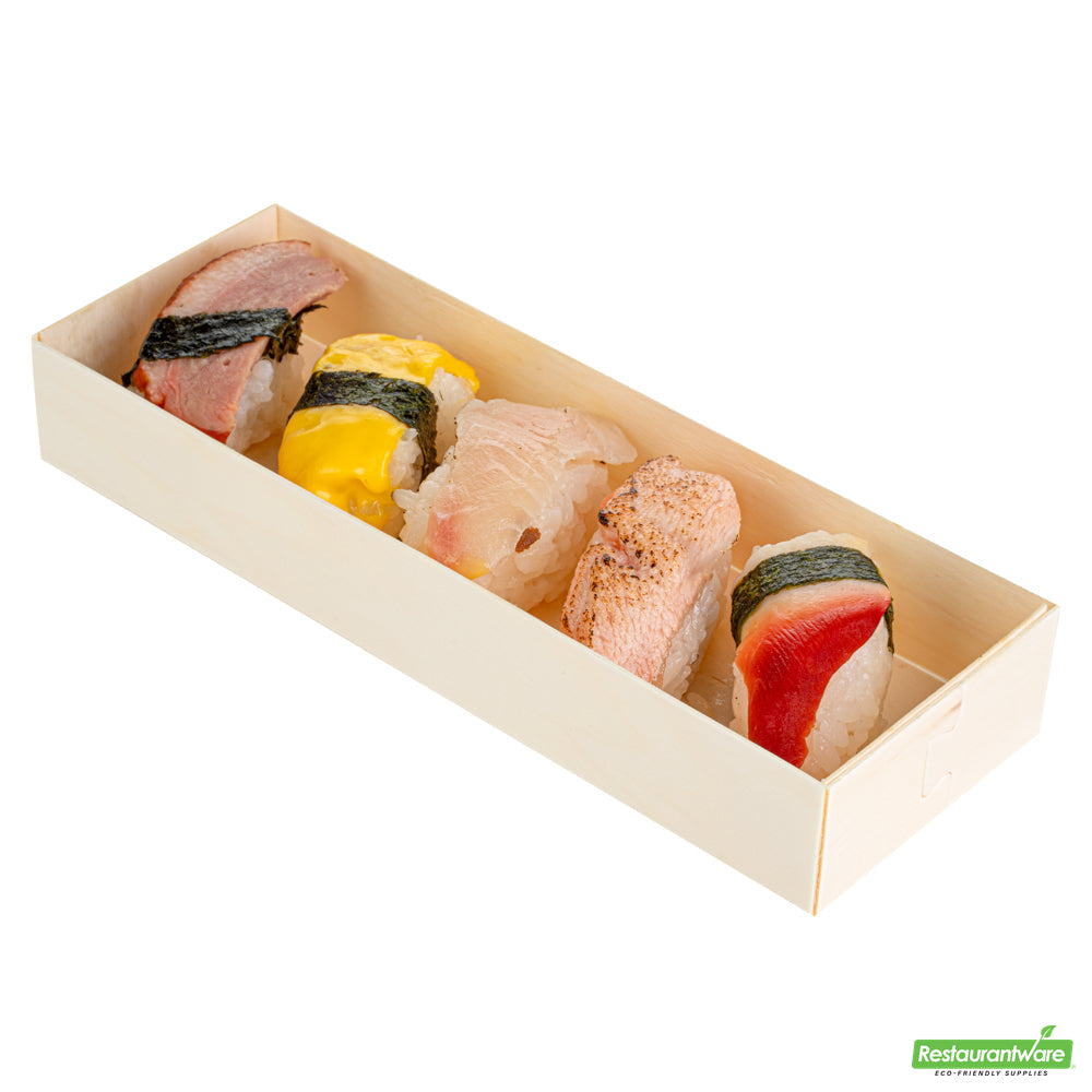 Wholesale Restaurantware Taipei 9 Oz Rectangle Poplar Container - with Window Flap Lid- Bulk