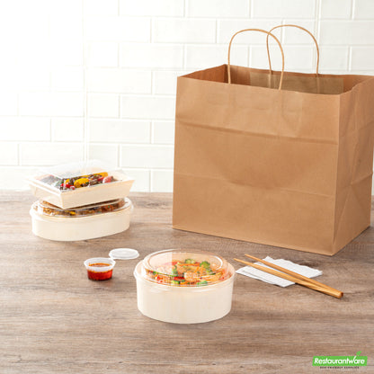 Wholesale Restaurantware Taipei Clear Plastic Lid - Fits Round Poplar Small and Deep Containers- Bulk
