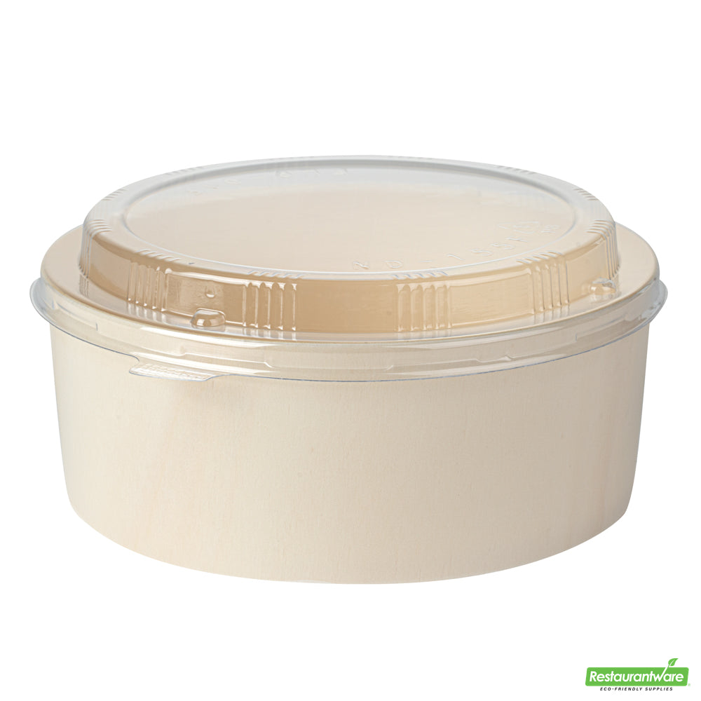 Wholesale Restaurantware Taipei Clear Plastic Lid - Fits Round Poplar Small and Deep Containers- Bulk