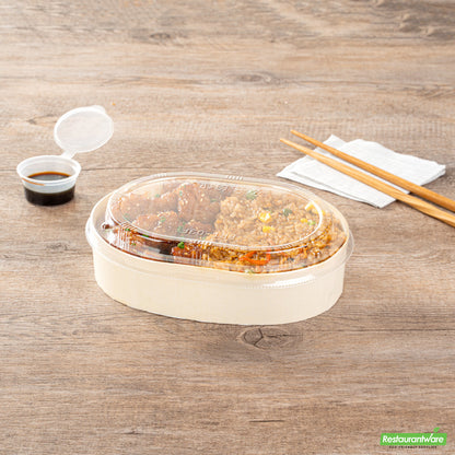 Wholesale Restaurantware Taipei Clear Plastic Lid - Fits Oval Poplar Container- Bulk