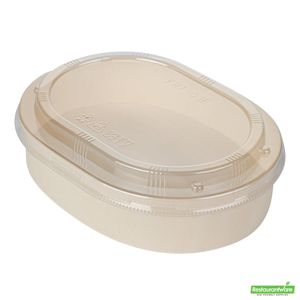 Wholesale Restaurantware Taipei Clear Plastic Lid - Fits Oval Poplar Container- Bulk