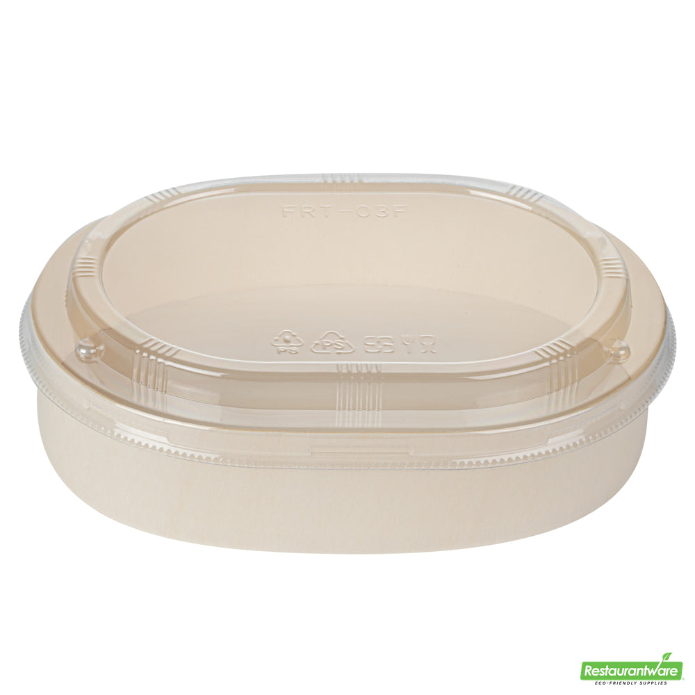 Wholesale Restaurantware Taipei Clear Plastic Lid - Fits Oval Poplar Container- Bulk