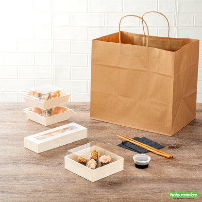 Wholesale Restaurantware Taipei Clear Plastic Lid - Fits Square Poplar Straight Container- Bulk