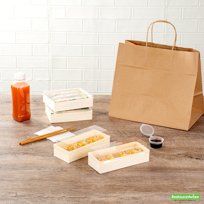 Wholesale Restaurantware Taipei Clear Plastic Lid - Fits Rectangle Poplar Long Straight Container- Bulk