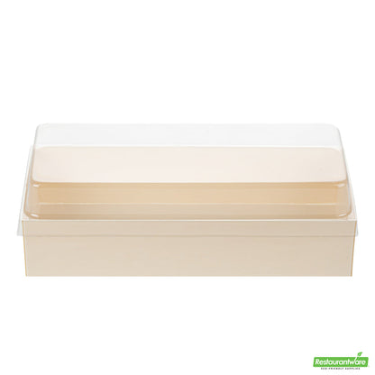 Wholesale Restaurantware Taipei Clear Plastic Lid - Fits Rectangle Poplar Long Straight Container- Bulk