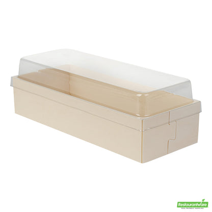 Wholesale Restaurantware Taipei Clear Plastic Lid - Fits Rectangle Poplar Long Straight Container- Bulk