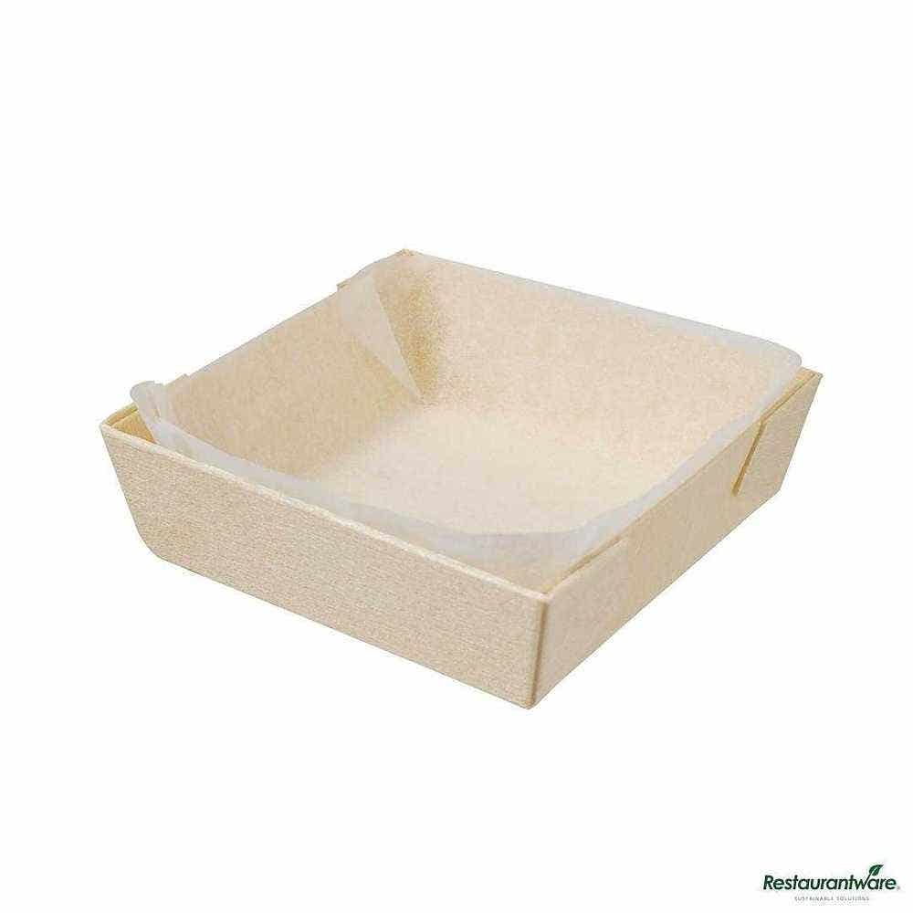 Wholesale Restaurantware Taipei Poplar Baking And Serving Container With Paper Liner 2 3/4 25 ct- Bulk