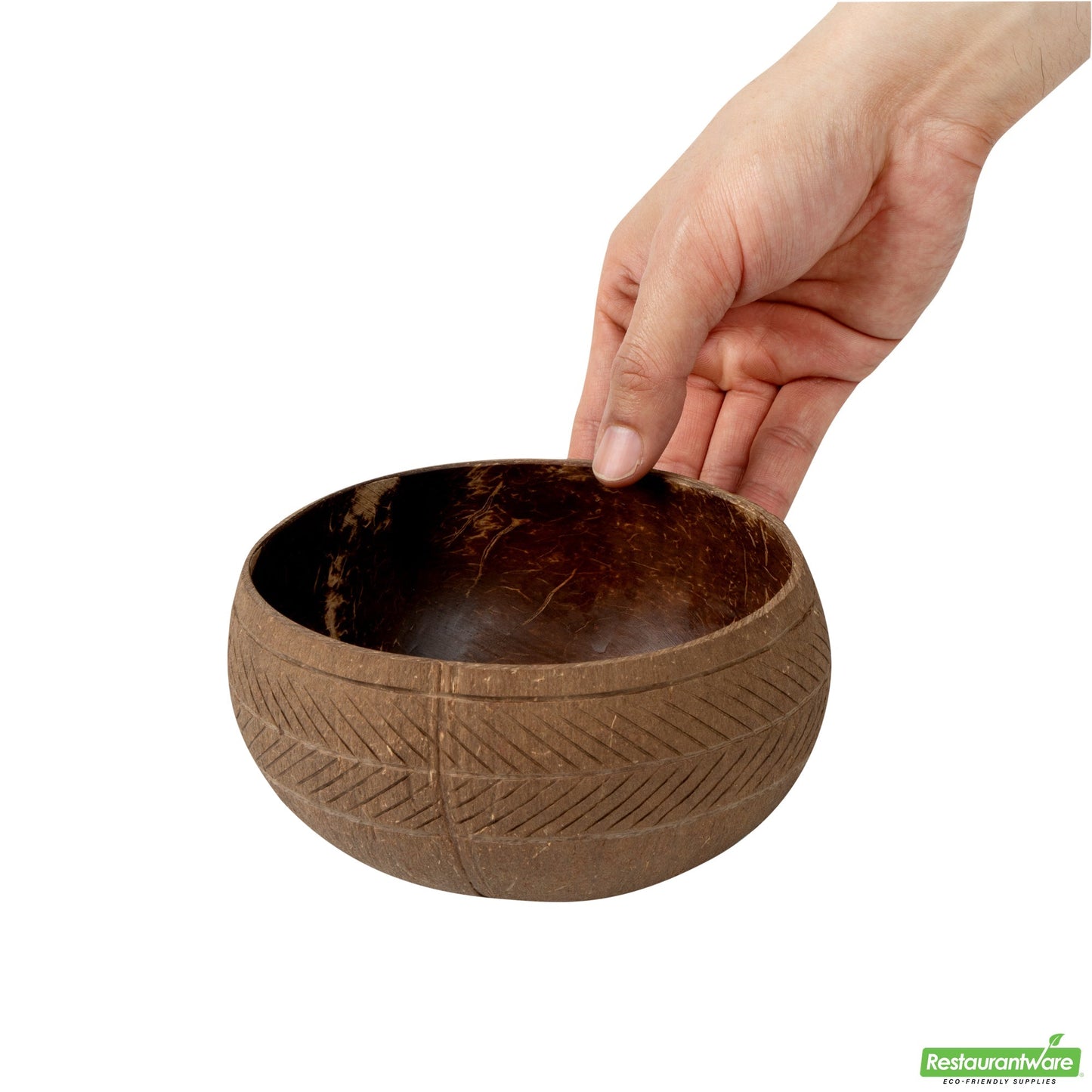 Wholesale Restaurantware Coco Casa 21 oz Handmade Feather Coconut Bowl- Bulk