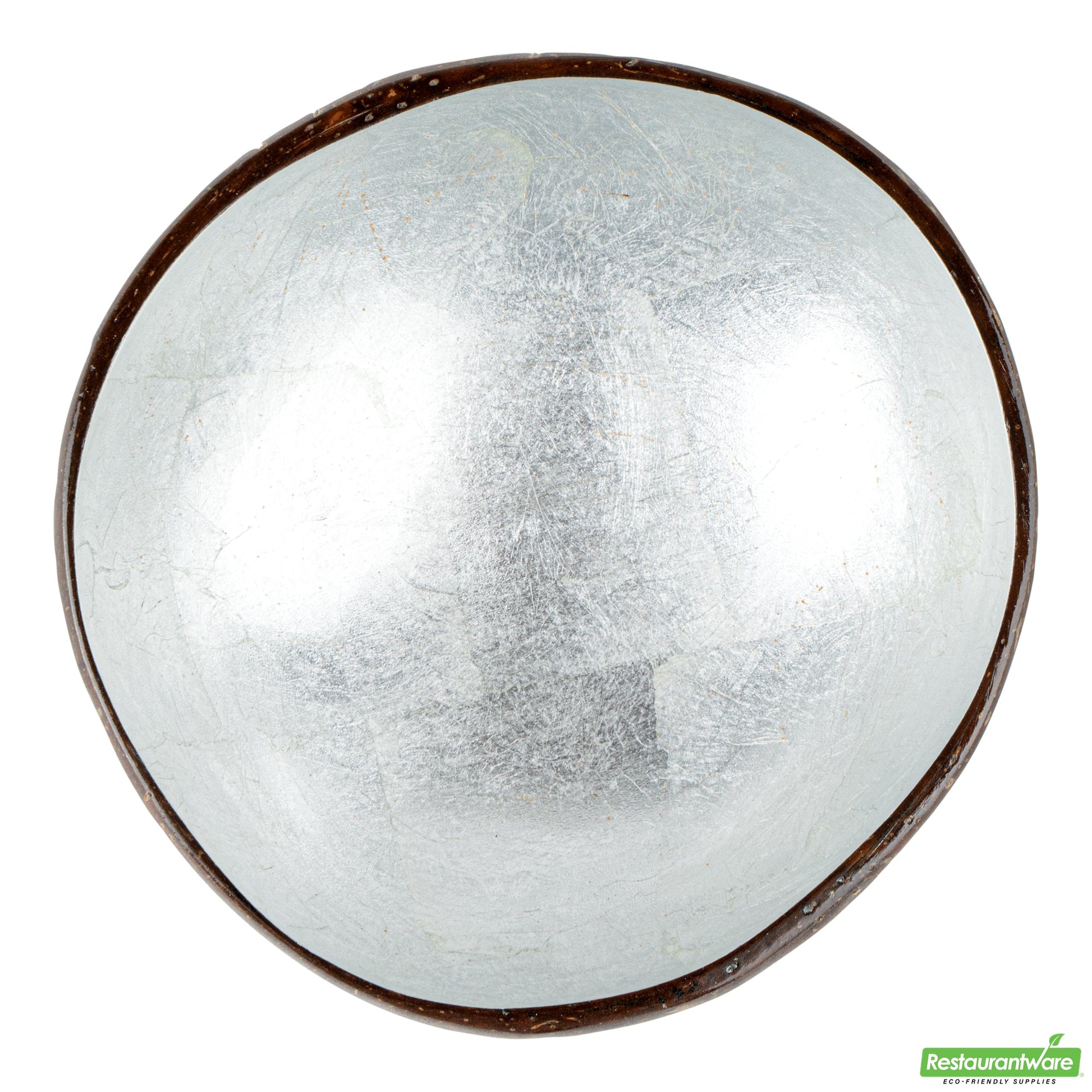 Wholesale Restaurantware Coco Casa 16 oz Metallic Silver Handmade Coconut Bowl- Bulk