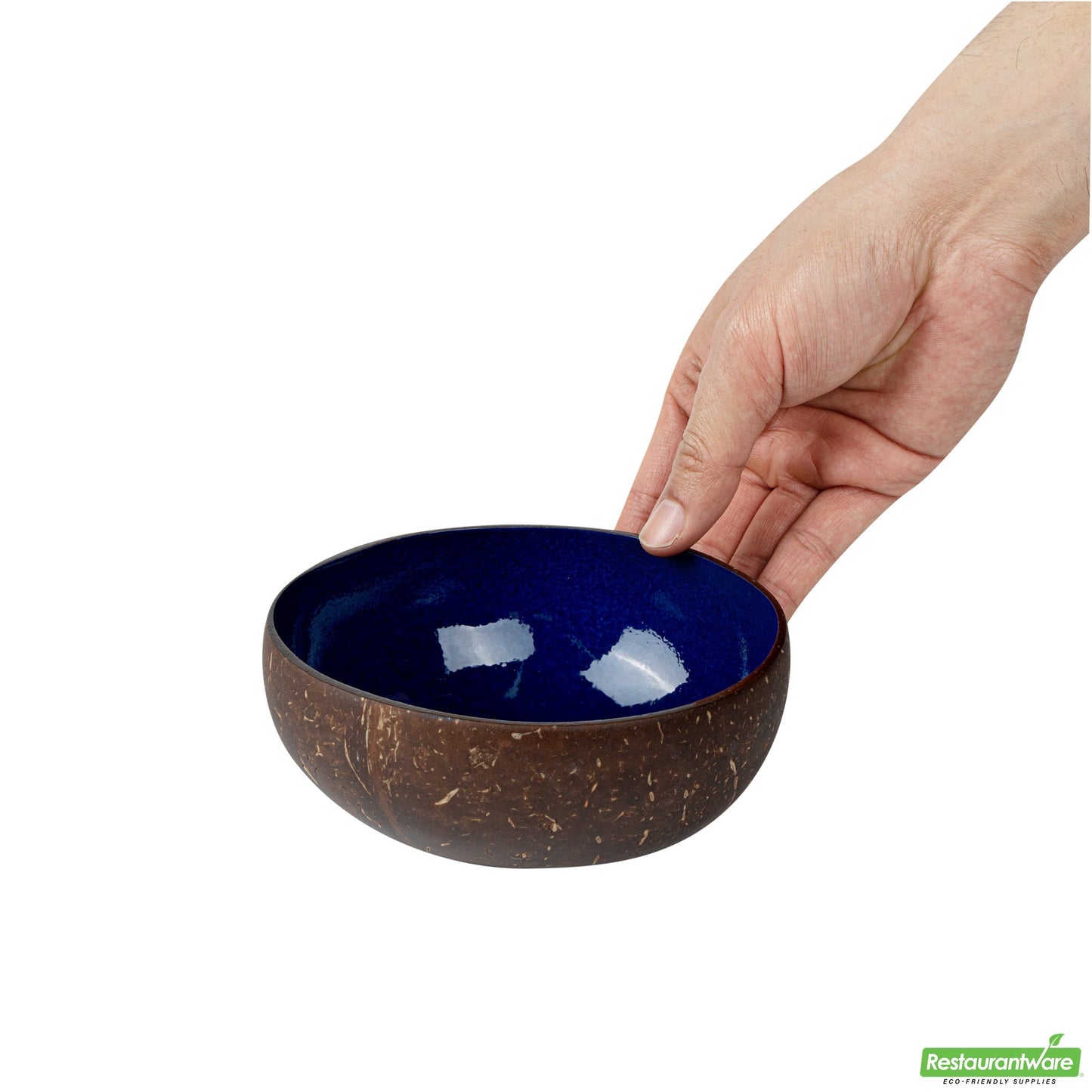 Wholesale Restaurantware Coco Casa 16 oz Metallic Blue Handmade Coconut Bowl- Bulk