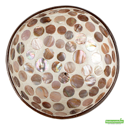 Wholesale Restaurantware Coco Casa 16 oz White Handmade Circle Coconut Bowl- Bulk