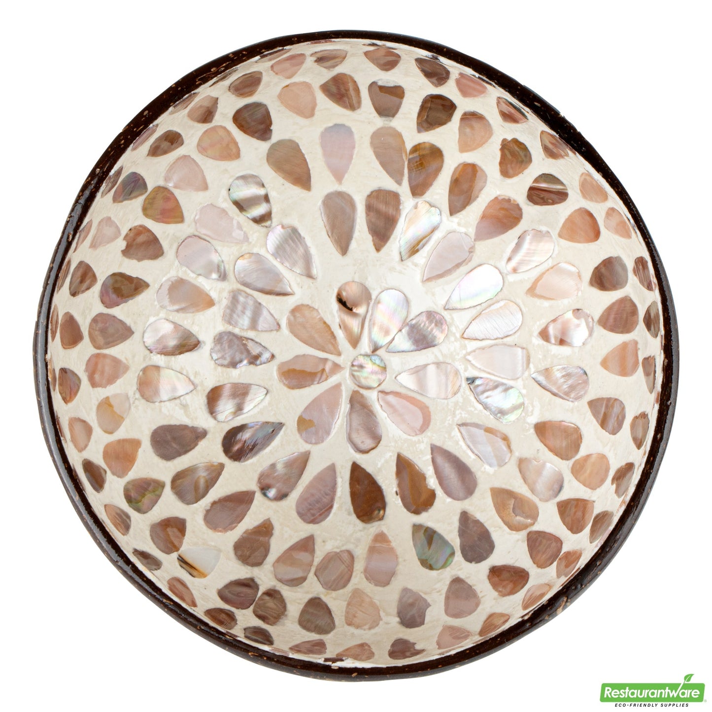 Wholesale Restaurantware Coco Casa 16 oz White Handmade Teardrop Coconut Bowl- Bulk