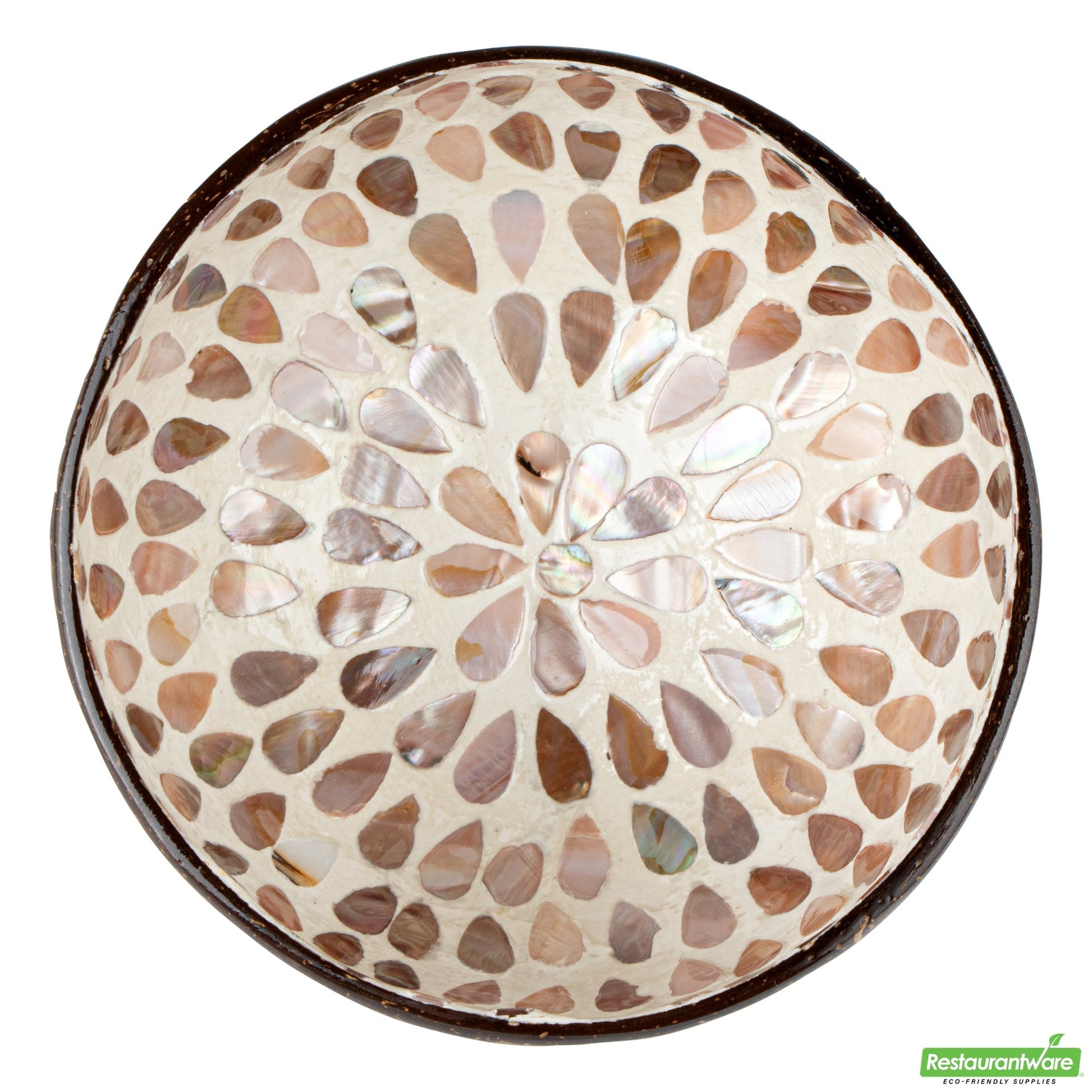 Wholesale Restaurantware Coco Casa 16 oz White Handmade Teardrop Coconut Bowl- Bulk