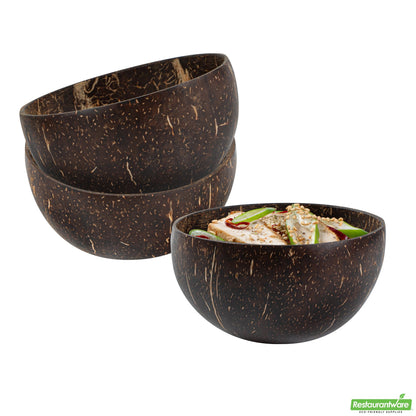 Wholesale Restaurantware Coco Casa 10 oz Handmade Coconut Bowl - Polished- Bulk