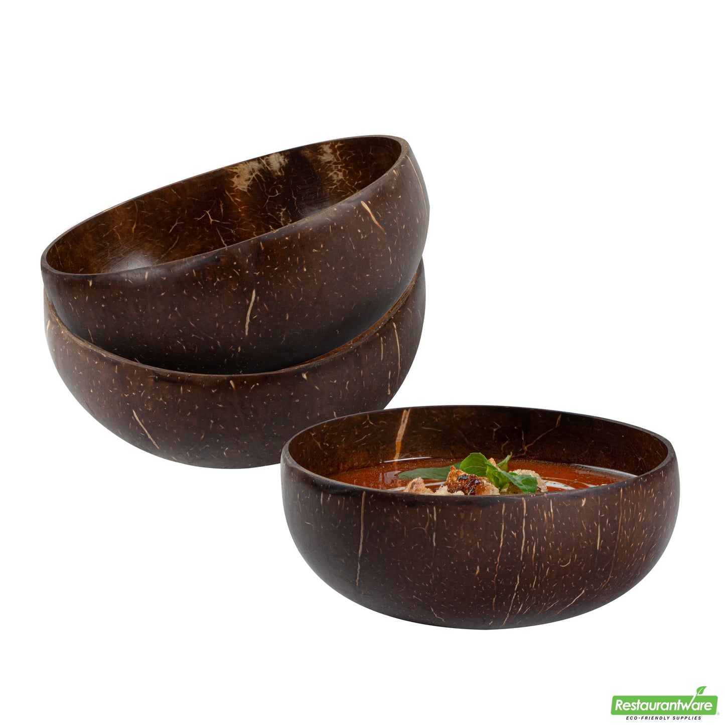 Wholesale Restaurantware Coco Casa 16 oz Handmade Coconut Bowl - Polished- Bulk