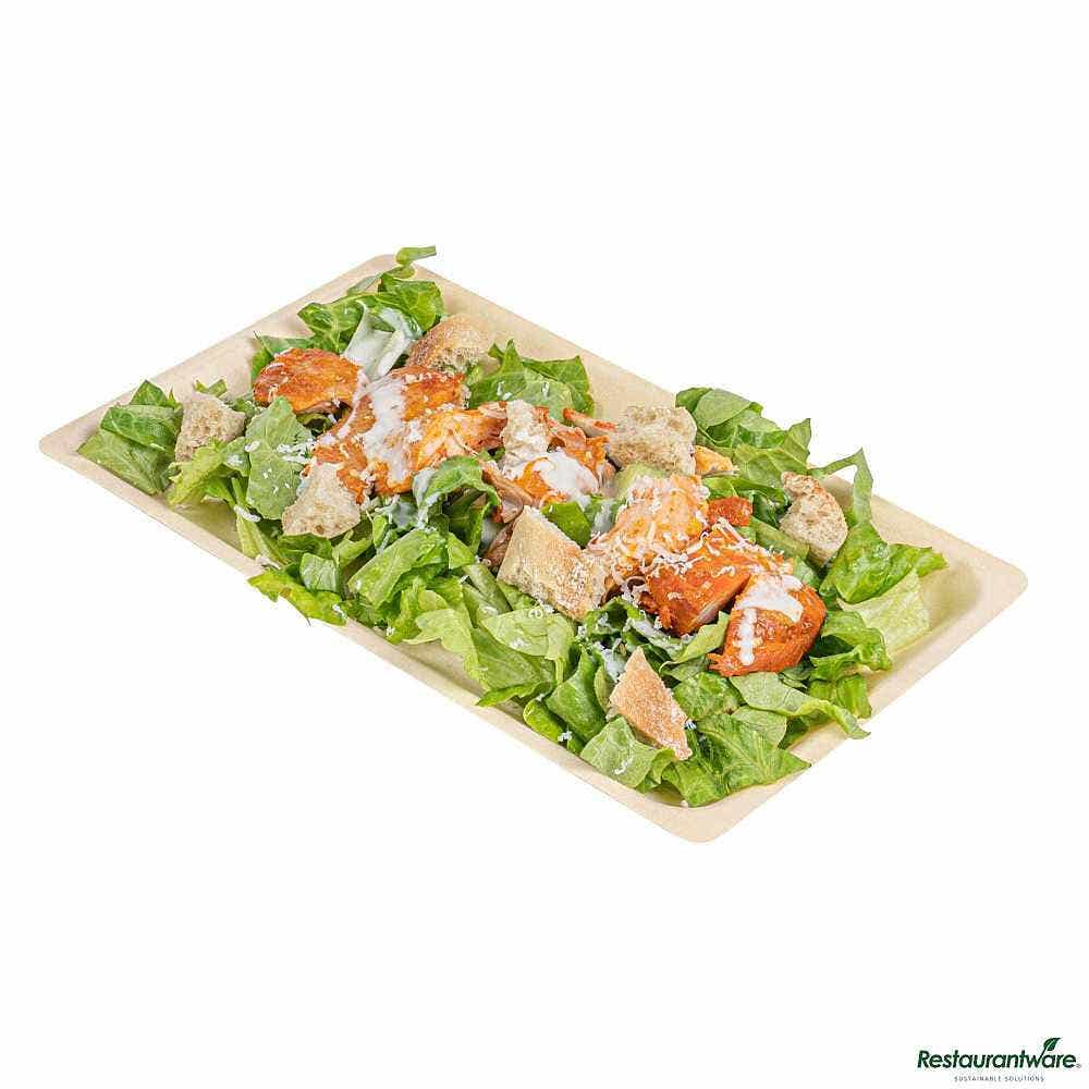 Wholesale Restaurantware Taipei Rectangle Natural Poplar Plate 50 ct- Bulk