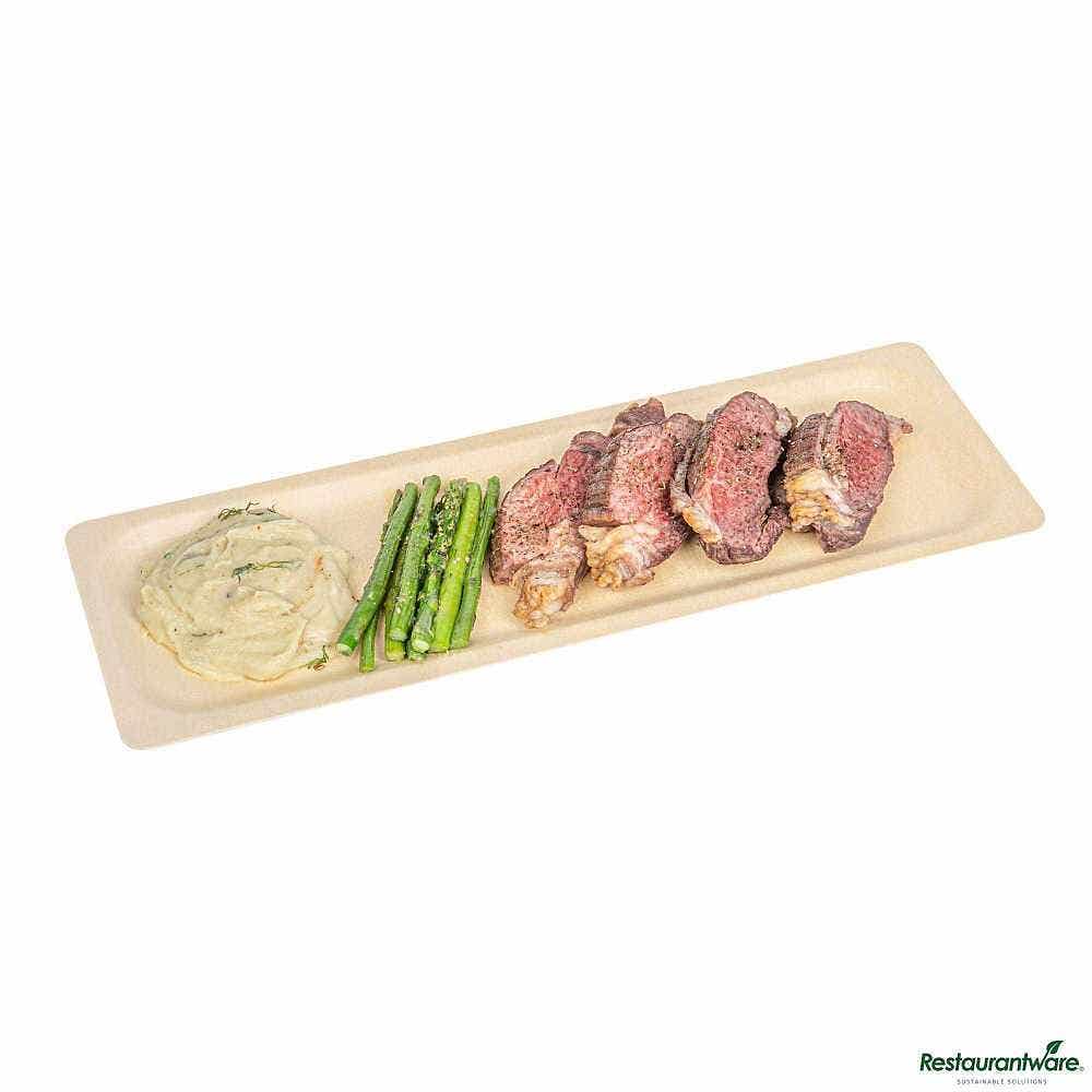 Wholesale Restaurantware Taipei Rectangle Natural Poplar Plate 50 ct- Bulk