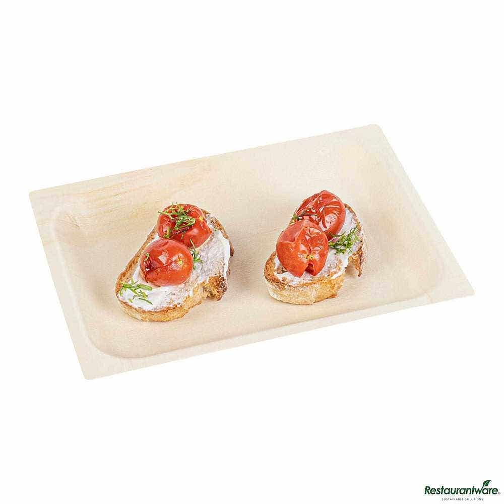 Wholesale Restaurantware Taipei Rectangle Natural Poplar Plate 50 ct- Bulk