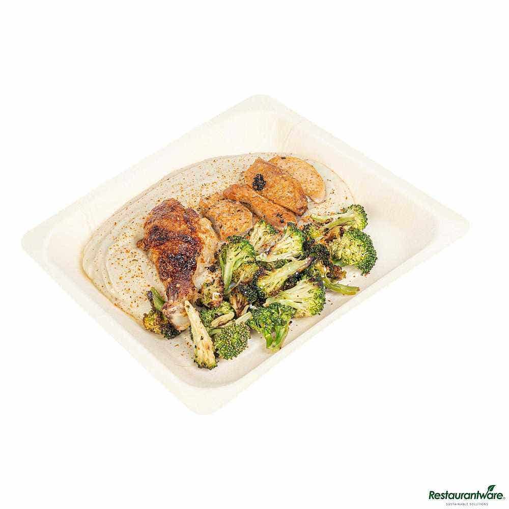 Wholesale Restaurantware Taipei Square Natural Poplar Plate 50 ct- Bulk