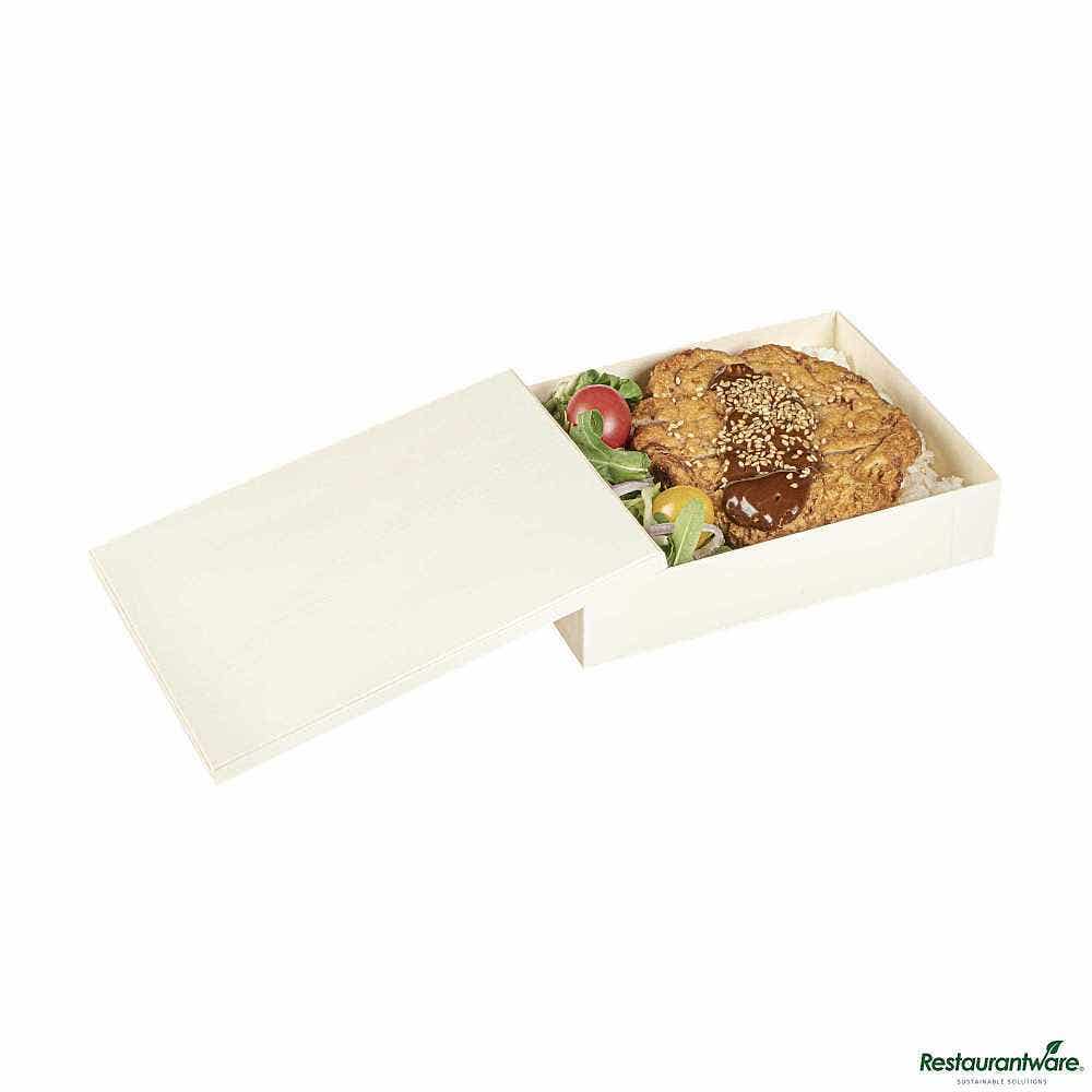 Wholesale Restaurantware Taipei Rectangle Natural Poplar Lid 10 ct- Bulk