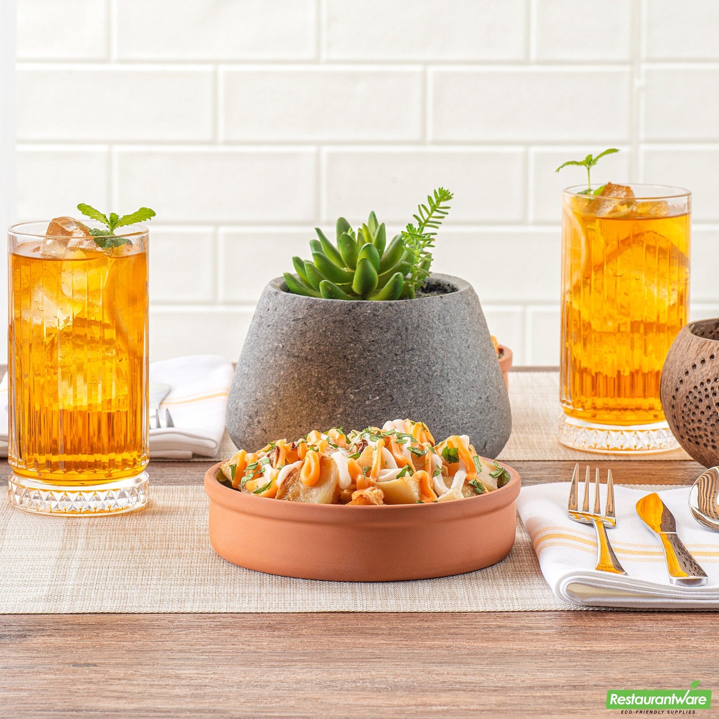 Wholesale Restaurantware 15 Oz Terracotta Cazuela Bowl - Green Glazed Interior, Oven-Safe- Bulk