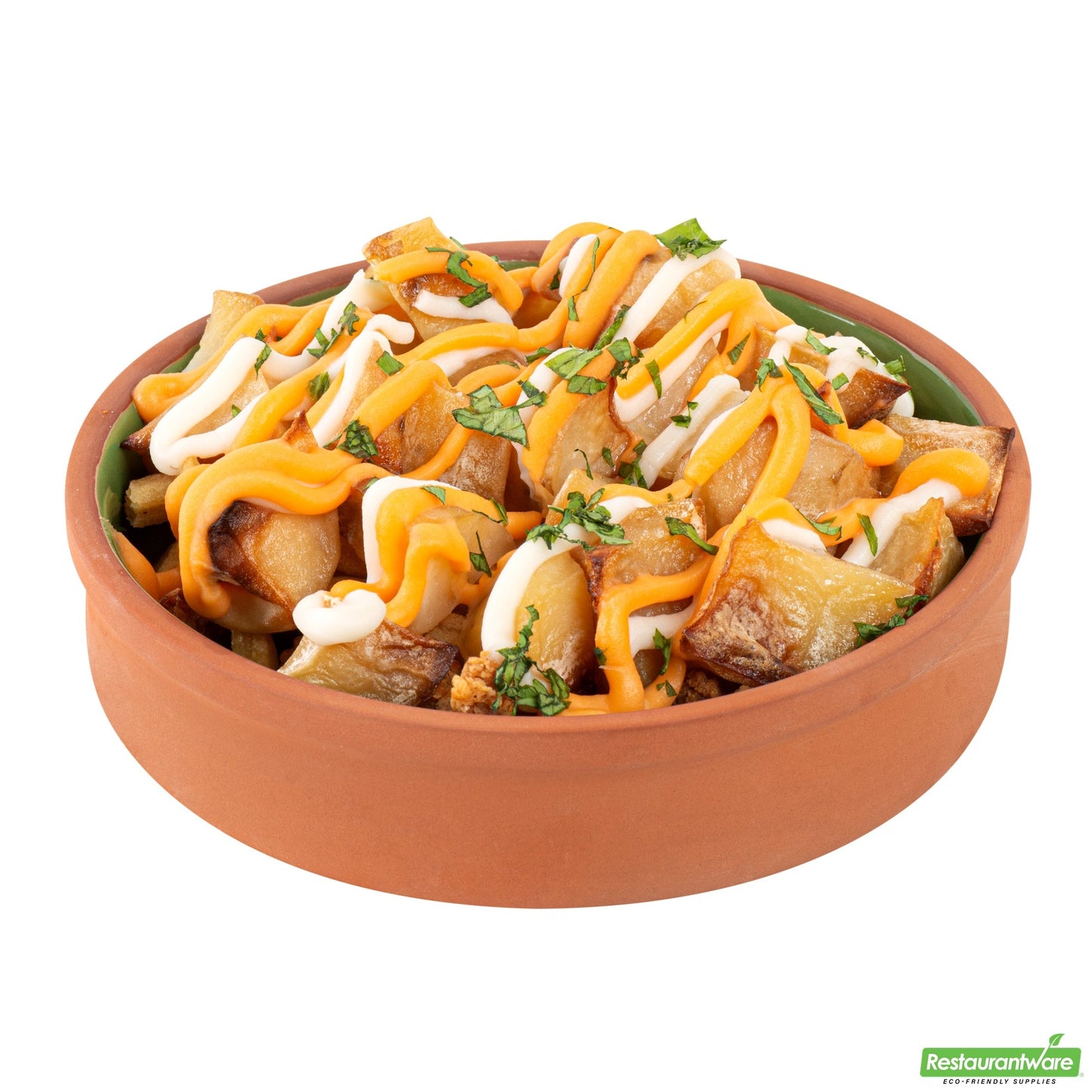 Wholesale Restaurantware 15 Oz Terracotta Cazuela Bowl - Green Glazed Interior, Oven-Safe- Bulk