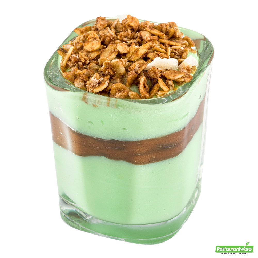 Wholesale Restaurantware 3 oz Glass Square Dessert Shot Glass - 2 x 2 x 2 1/2 2.5oz- Bulk