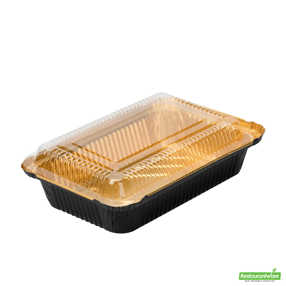 Wholesale Restaurantware Foil Lux Rectangle Clear Plastic Lid - Fits 41 Oz Container- Bulk