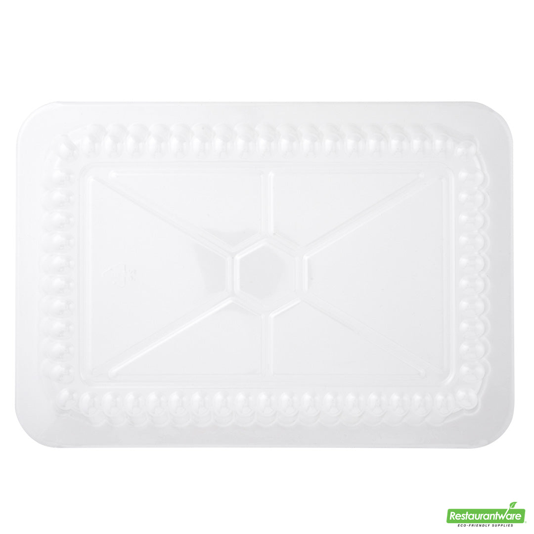 Wholesale Restaurantware Foil Lux Rectangle Clear Plastic Lid - Fits 41 Oz Container- Bulk