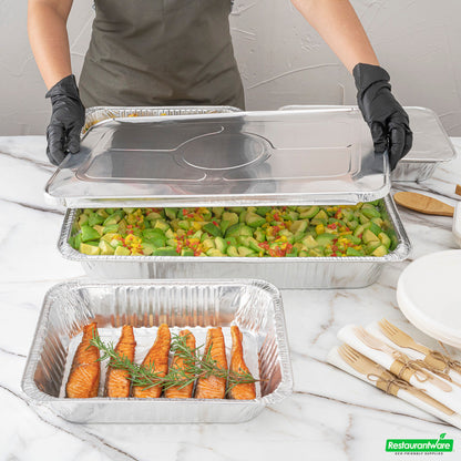 Wholesale Restaurantware Aluminum Steam Table Pan Lid - Fits Full Size - 21.1" X 13.5" X 0.5"- Bulk