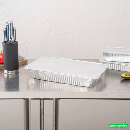 Wholesale Restaurantware Aluminum Steam Table Pan Lid - Fits Full Size - 21.1" X 13.5" X 0.5"- Bulk