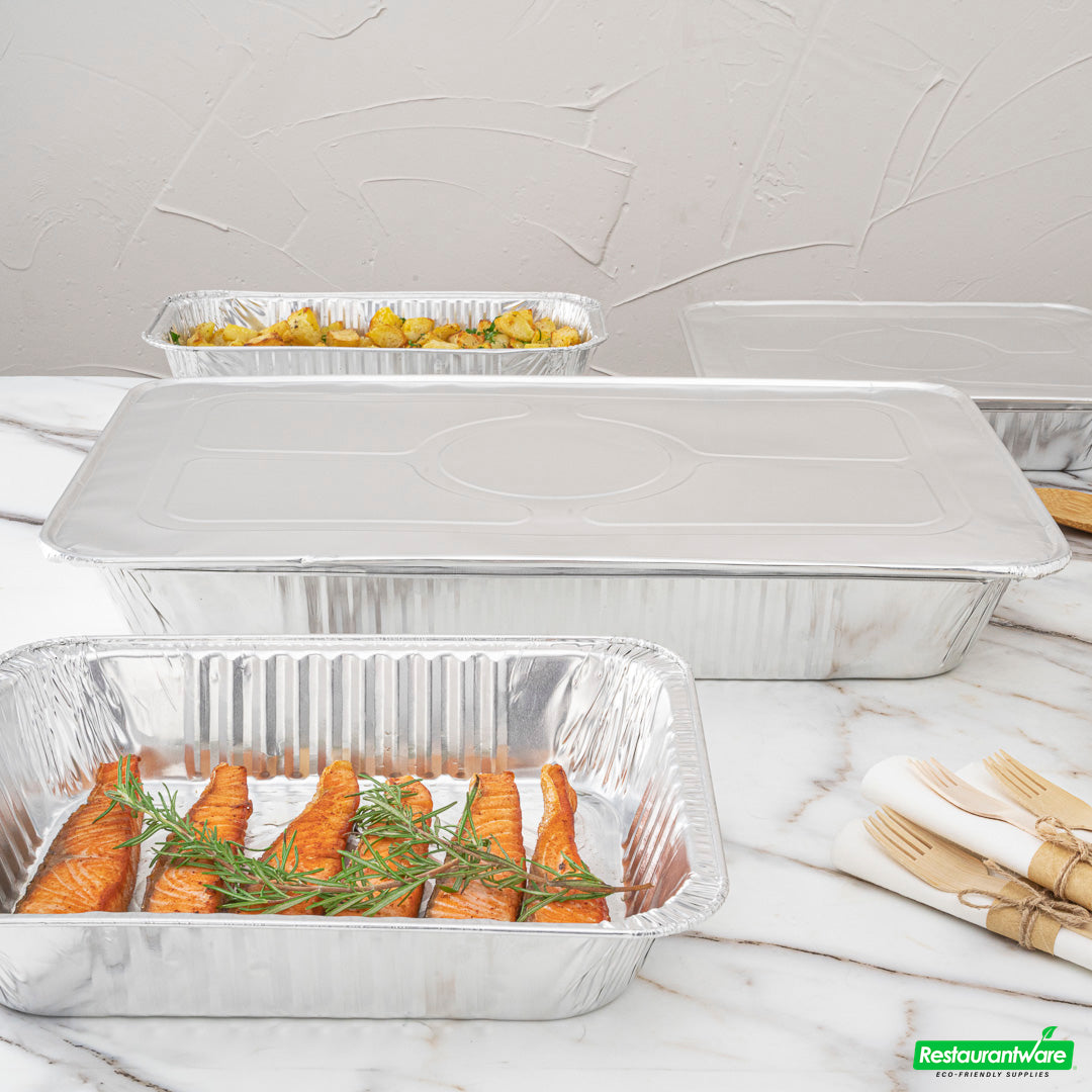 Wholesale Restaurantware Aluminum Steam Table Pan Lid - Fits Full Size - 21.1" X 13.5" X 0.5"- Bulk