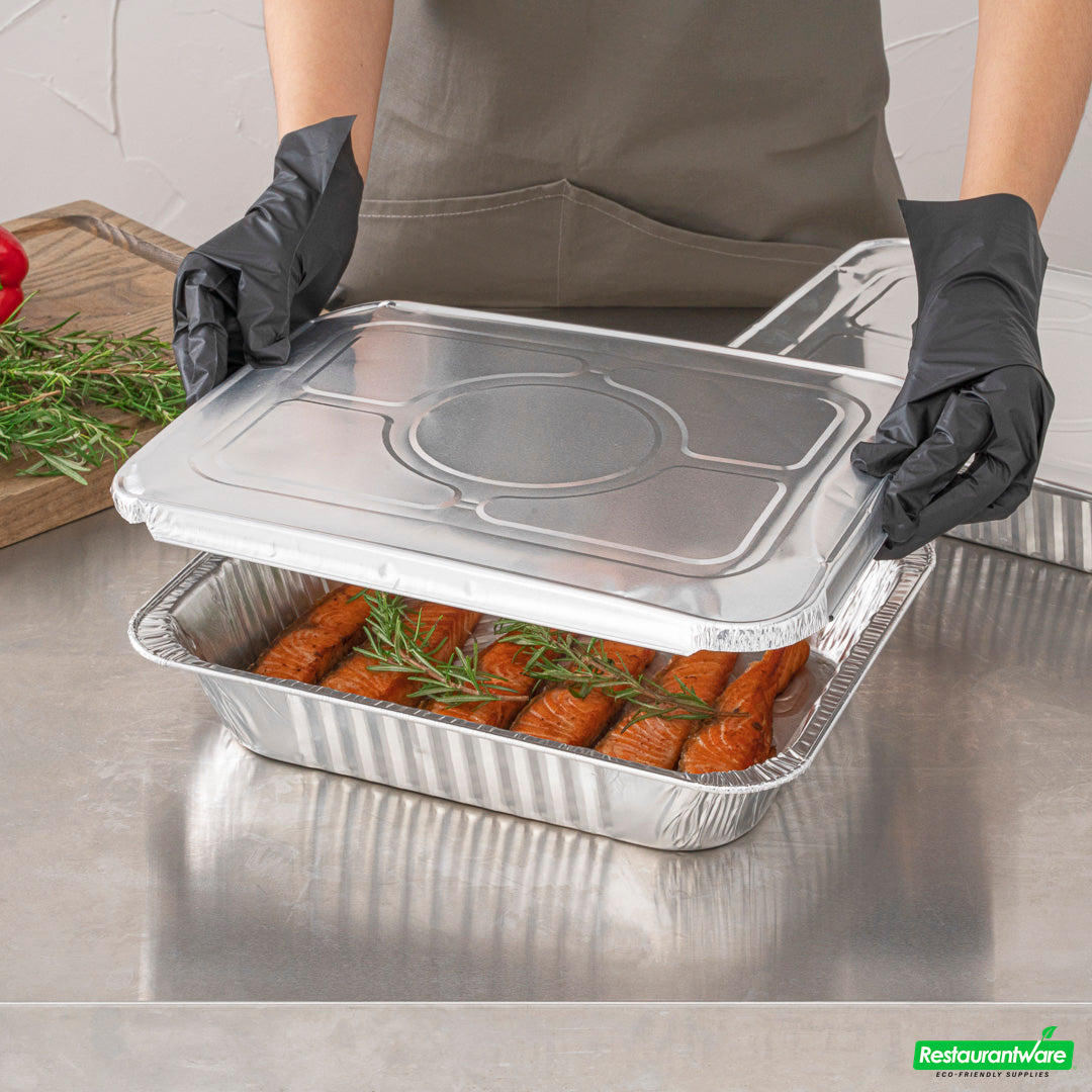 Wholesale Restaurantware Foil Lux Aluminum Steam Table Pan Lid - Fits 1/2 Size- Bulk