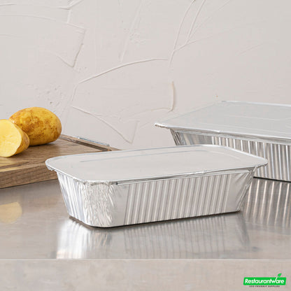 Wholesale Restaurantware Foil Lux Aluminum Steam Table Pan Lid - Fits 1/3 Size / Loaf- Bulk