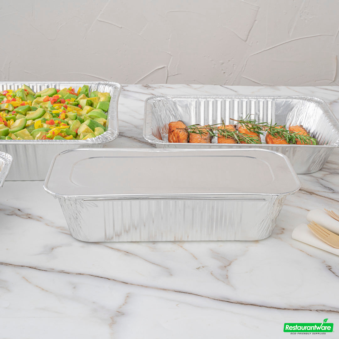Wholesale Restaurantware Foil Lux Aluminum Steam Table Pan Lid - Fits 1/3 Size / Loaf- Bulk