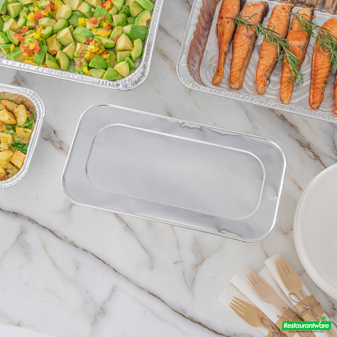 Wholesale Restaurantware Foil Lux Aluminum Steam Table Pan Lid - Fits 1/3 Size / Loaf- Bulk