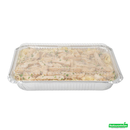Wholesale Restaurantware Foil Lux Oblong Clear Plastic Dome Lid - Fits 4 lb Take Out Container- Bulk