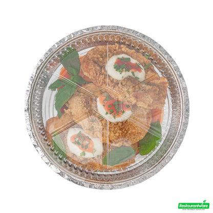 Wholesale Restaurantware Foil Lux Round Clear Plastic Dome Lid - Fits 9" Take Out Pan- Bulk